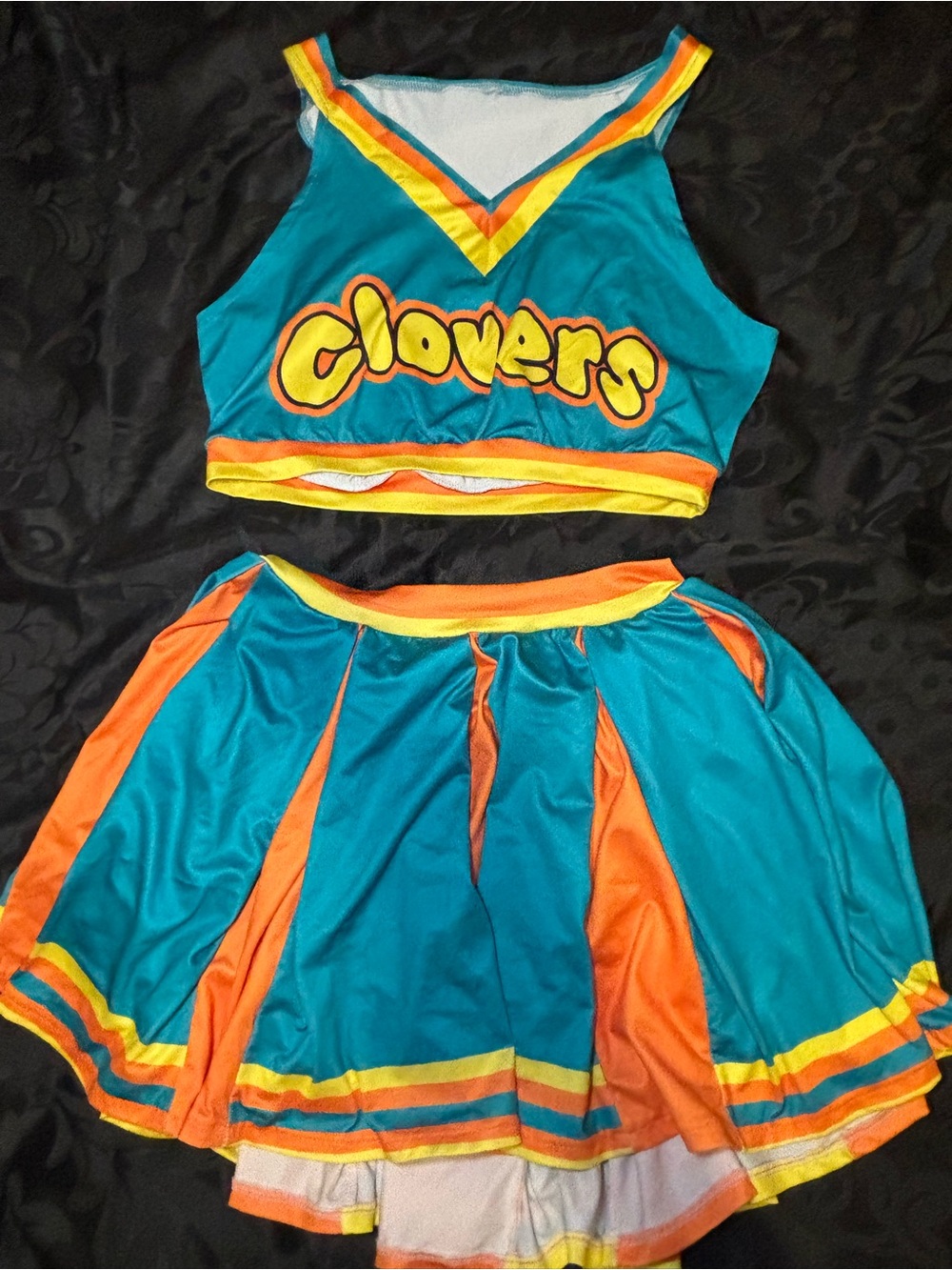 Clovers Teal and Orange Cheerleader Costume Set